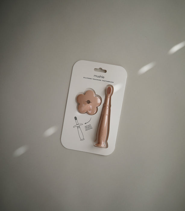 Mushie silikoninen ensihammasharja (Blush, Flower)