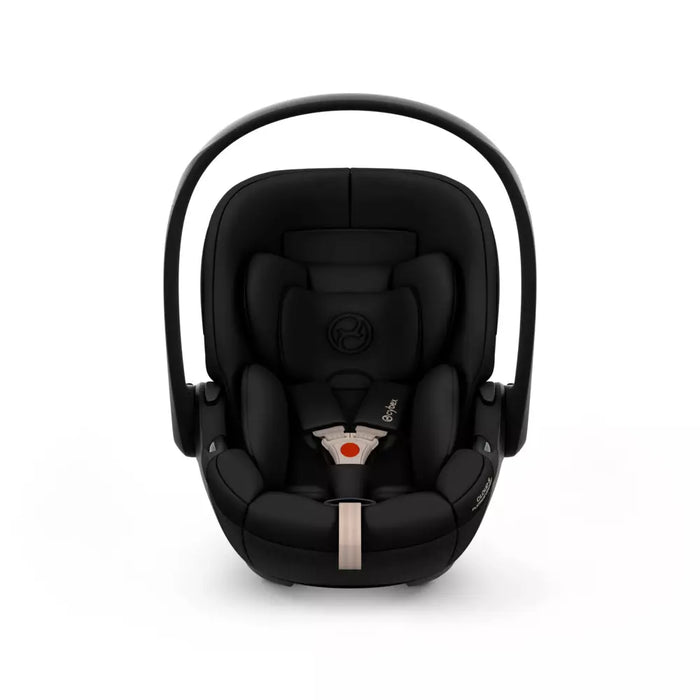 Cybex Cloud S Comfort turvakaukalo Sepia Black värissä pääntuki alimmalla tasolla