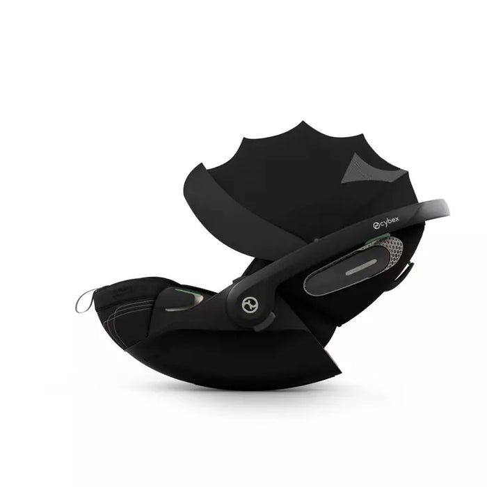 Cybex Cloud S Style Sepia Black kuvattuna sivusta kuomu auki