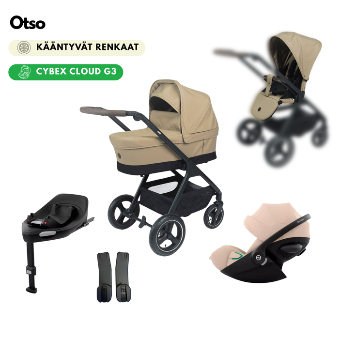 Otso yhdistelmävaunut starttipaketti (+ Cybex Cloud G3-turvakaukalo jalustalla)