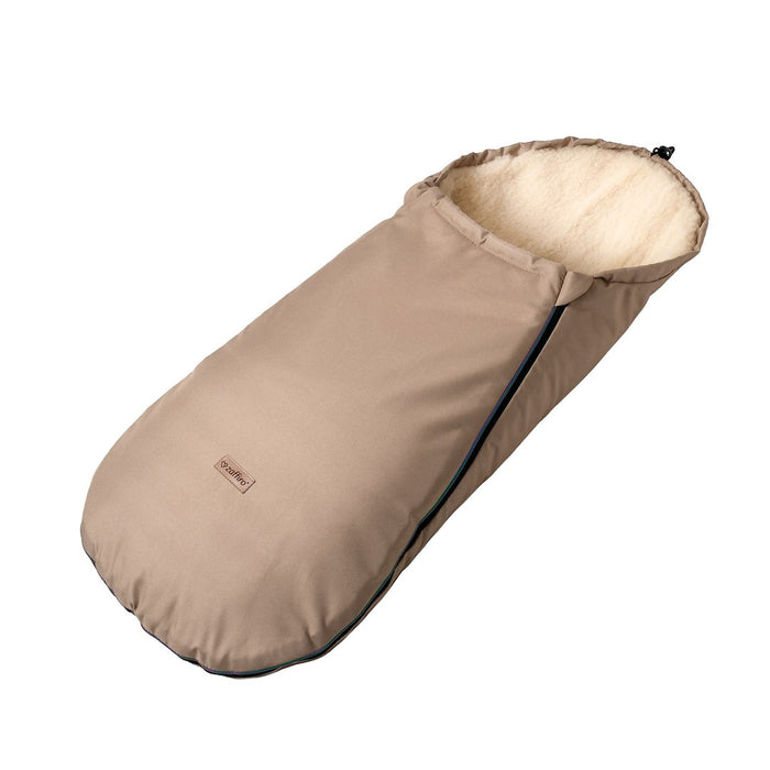 Zaffiron beige lämpöpussi vauvalle villavuorella